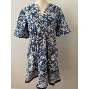 Joie Blue Floral Midi Dress Cottagecore Summer Wedding Vacation Size 8